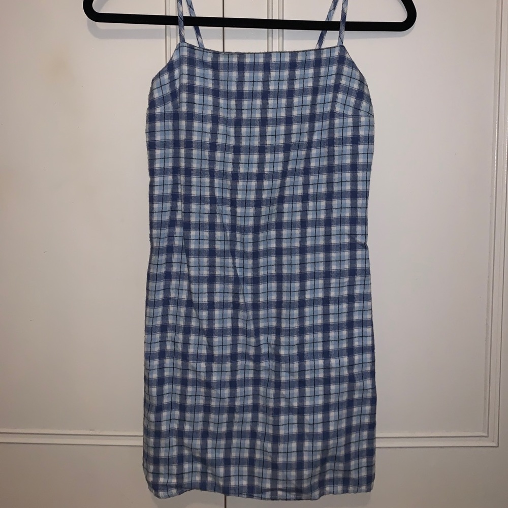 Blue plaid dress